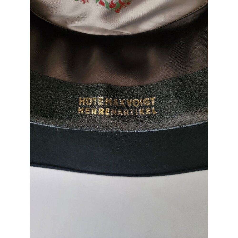 Vintage ROCKEL Men's Black Felt Fedora Hat Hute Max Voigt W Germany Sz 7 (56cm) - Picture 6 of 9